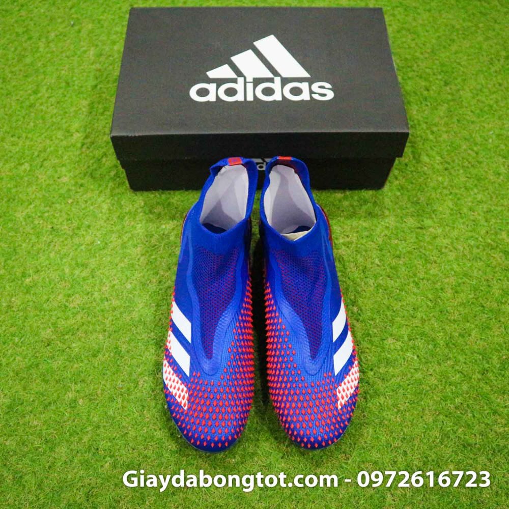 Giay da bong Adidas Predator 20 gai nhon mau xanh duong vach trang (7)