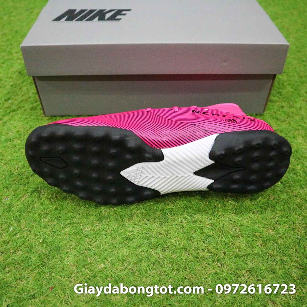 Giay da bong chan be adidas nemeziz 19 tf hong vach den (4)