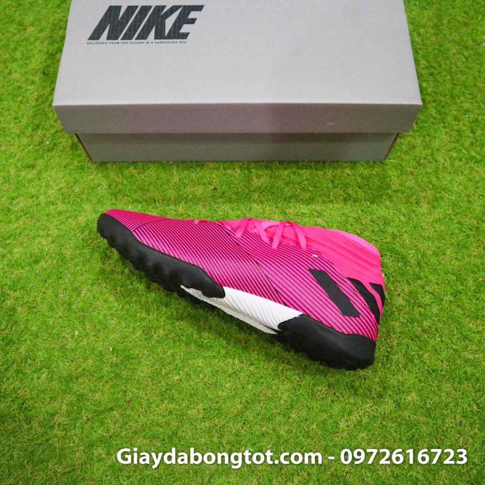 Giay da bong chan be adidas nemeziz 19 tf hong vach den (9)