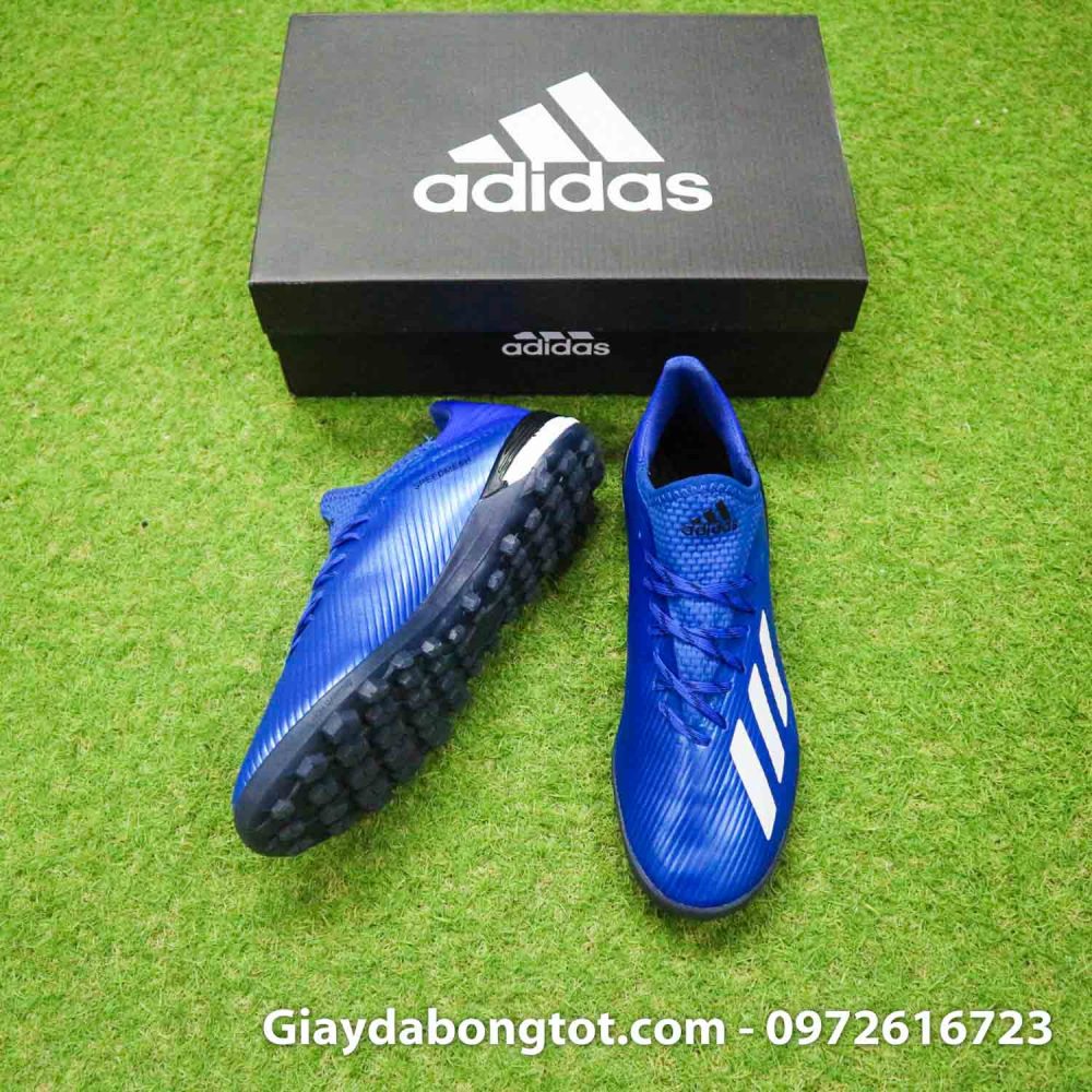 Giay bong da adidas x 19 1 xanh duong dam vach trang (5)