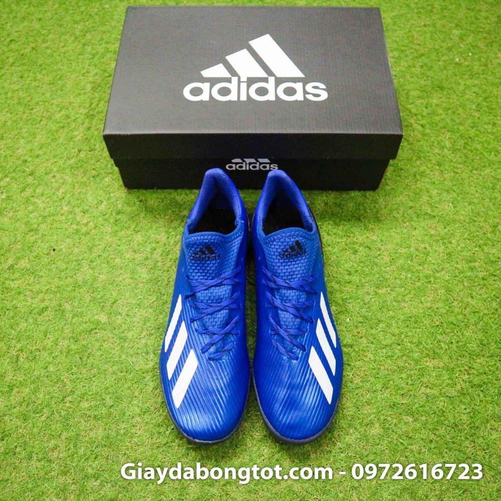 Giay bong da adidas x 19 1 xanh duong dam vach trang (8)