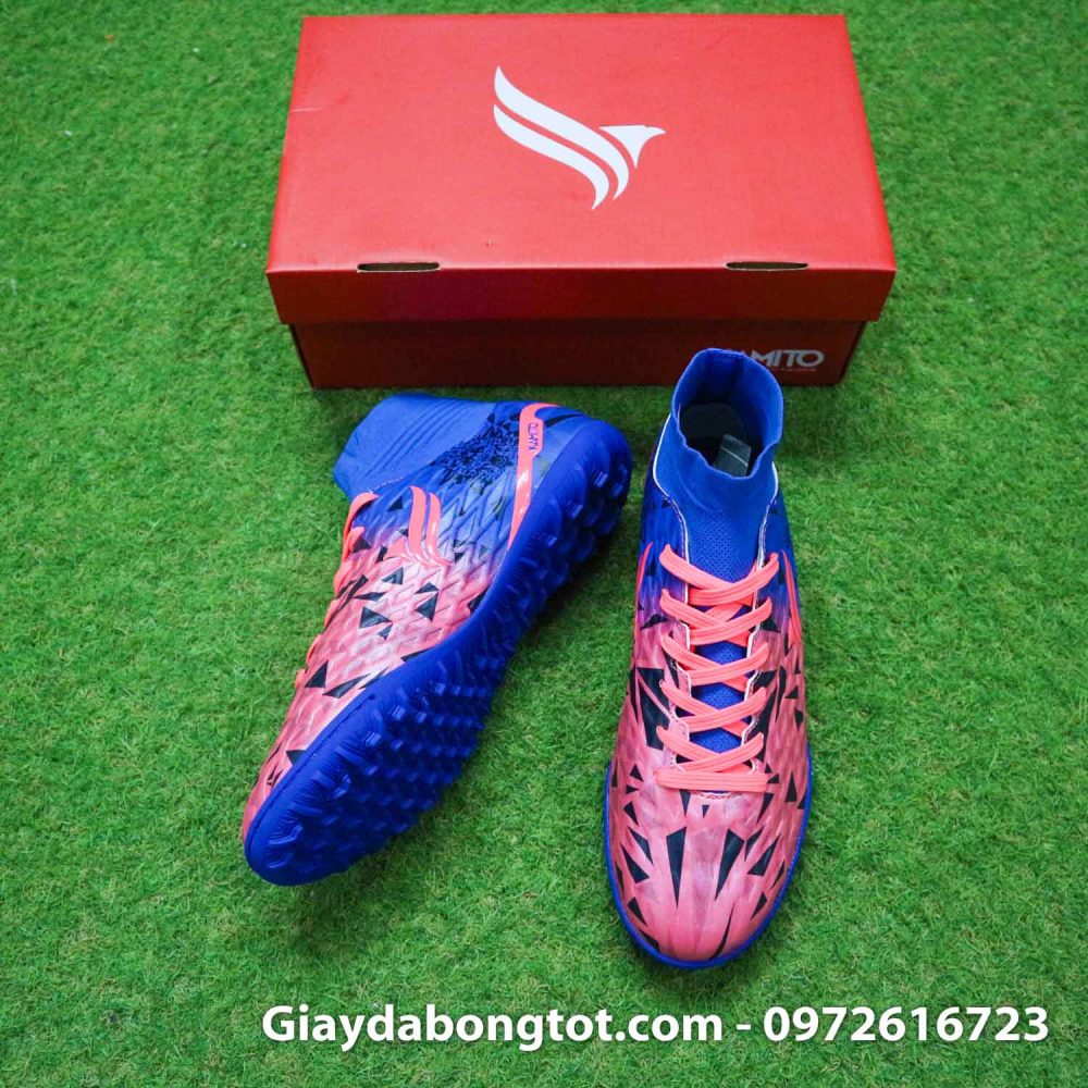 Giay da banh co cao kamito cobra 2 do xanh duong (4)