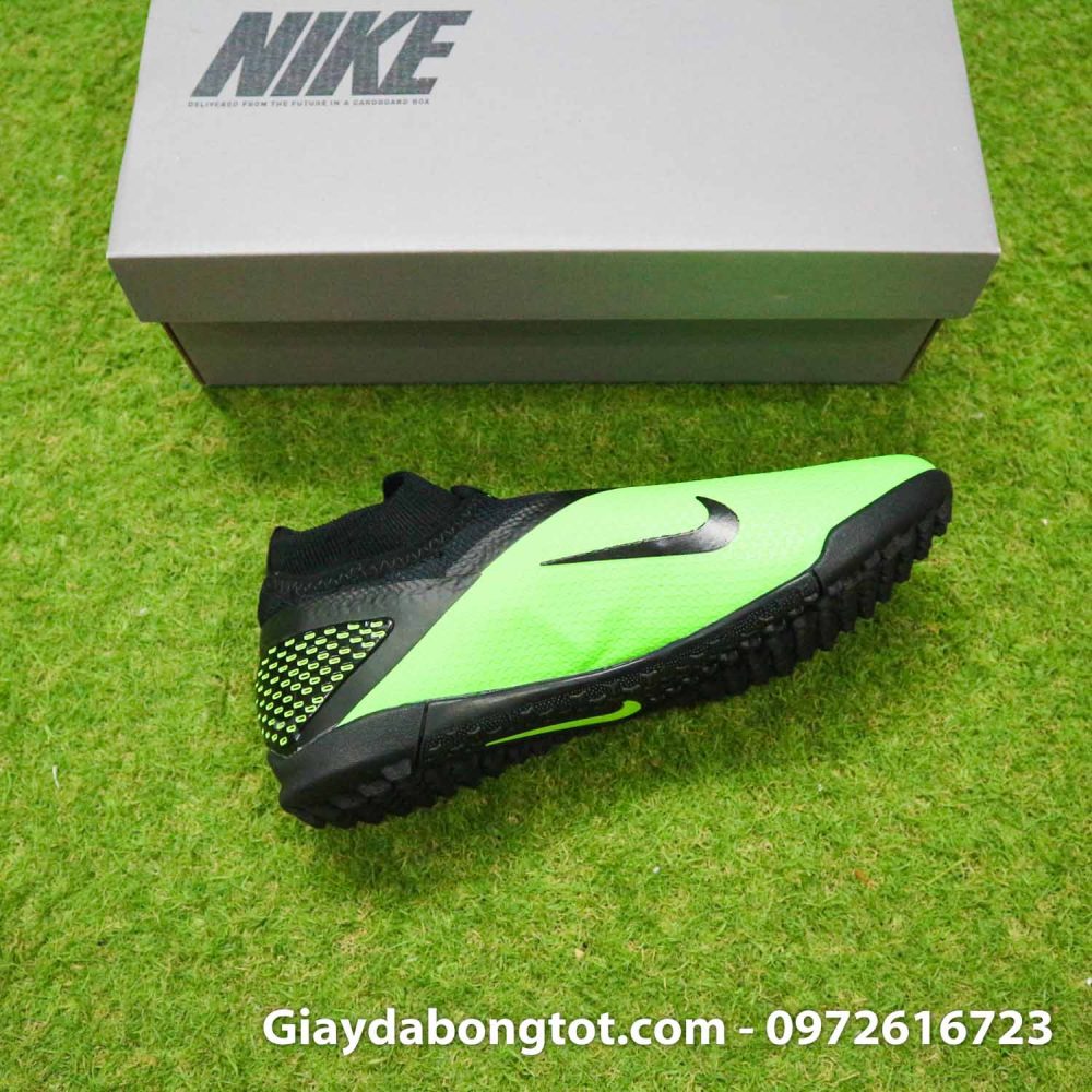Giay da banh nike phantom vsn 2 pro tf xanh la den che day (10)