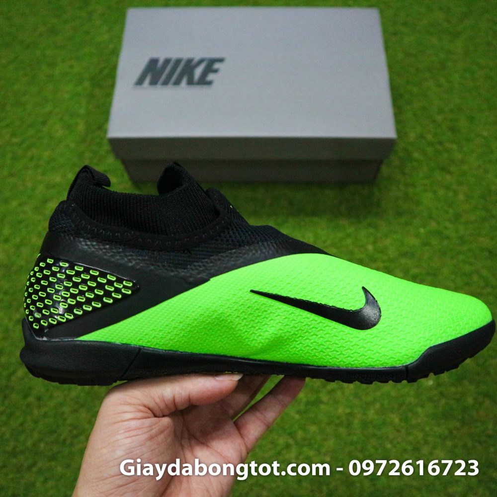 Giay da banh nike phantom vsn 2 pro tf xanh la den che day (12)