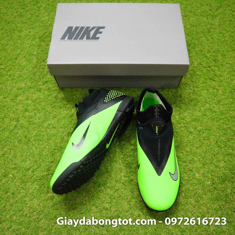 Giay da banh nike phantom vsn 2 pro tf xanh la den che day (5)