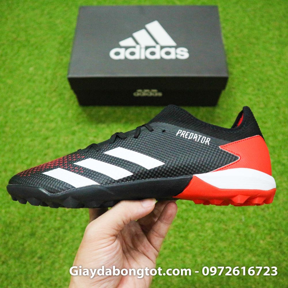 Giay bong da adidas predator 20.3 tf den do vach trang (12)