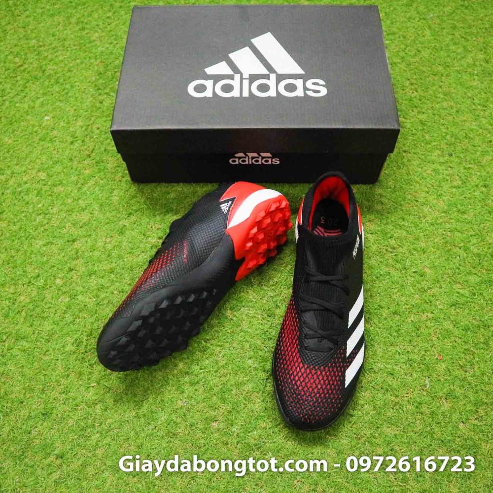 Giay bong da adidas predator 20.3 tf den do vach trang (5)