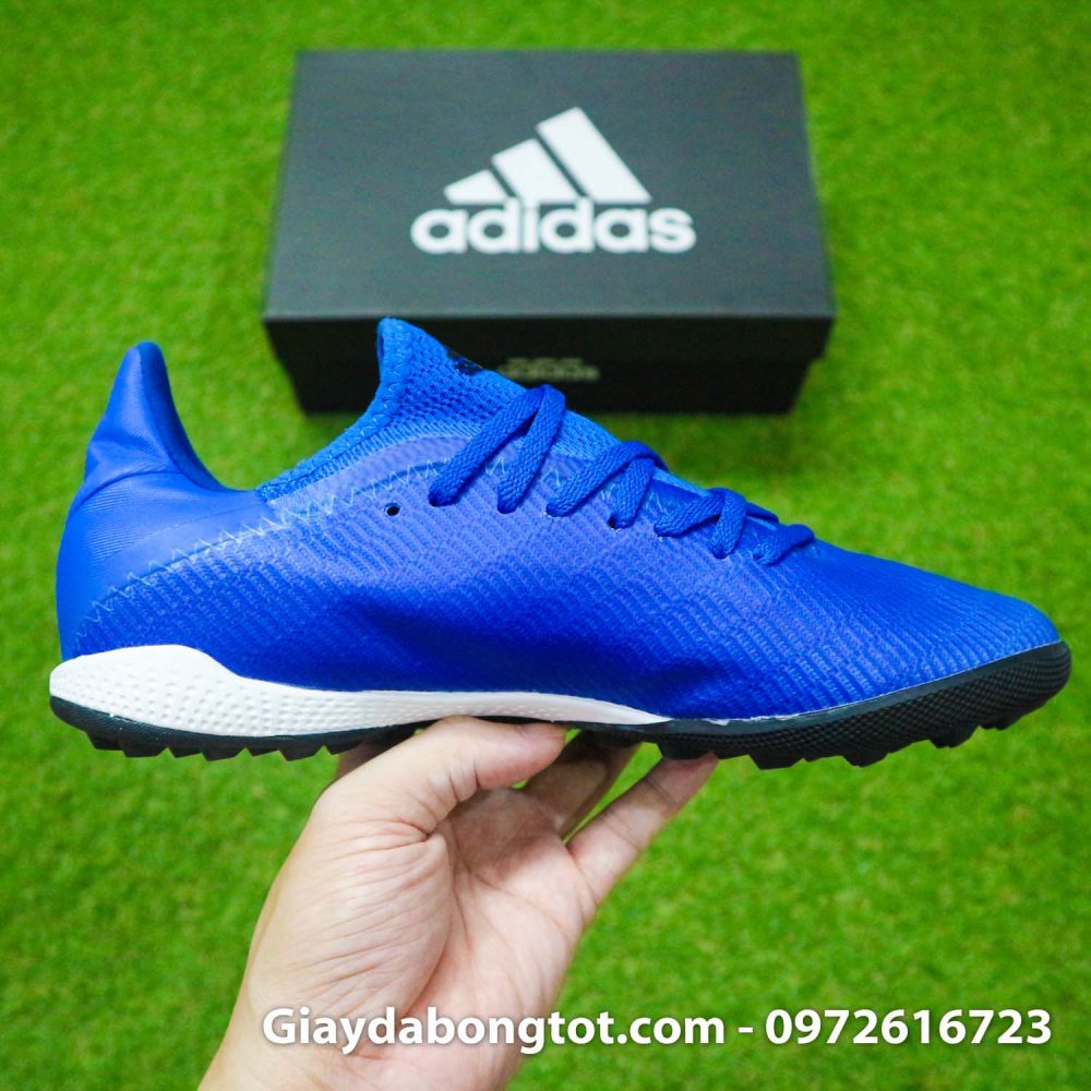 Giay da banh adidas x19.3 tf xanh duong dam vach trang (1)