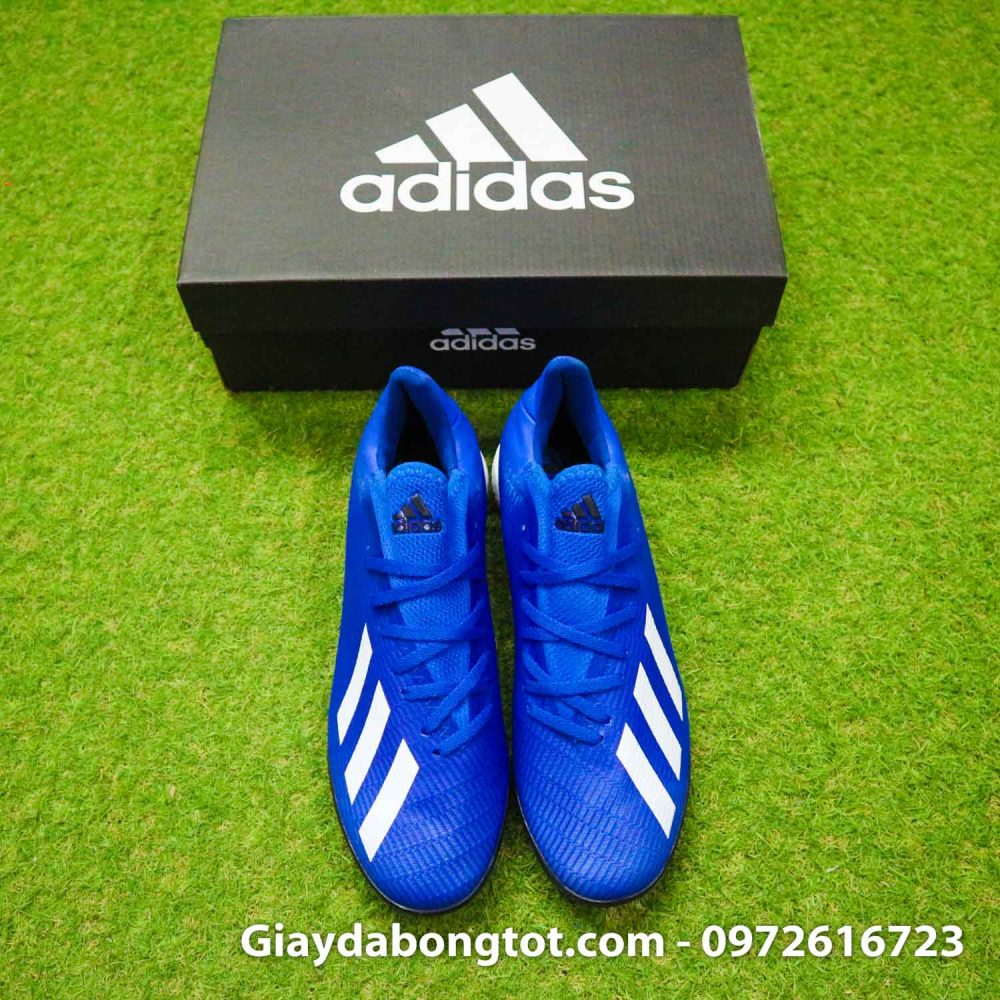 Giay da banh adidas x19.3 tf xanh duong dam vach trang (8)