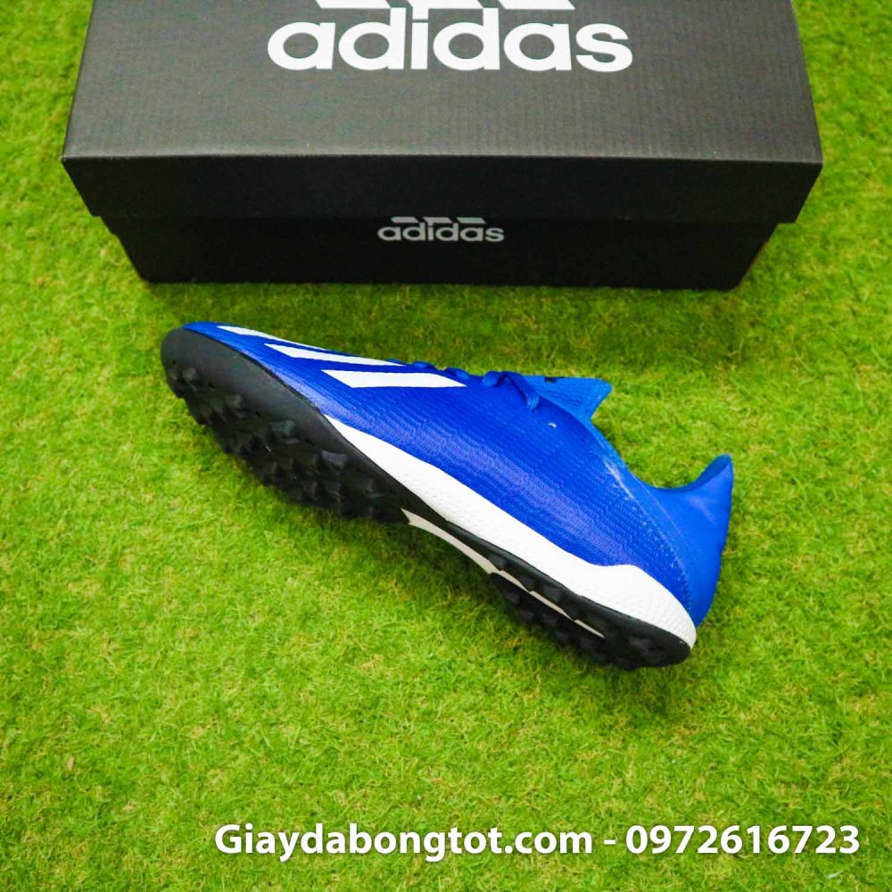 Giay da banh adidas x19.3 tf xanh duong dam vach trang (9)