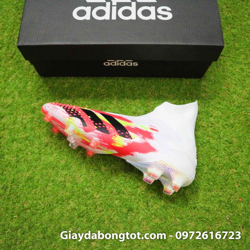 Giay da banh khong day adidas predator 20+ fg trang cam vach den (10)