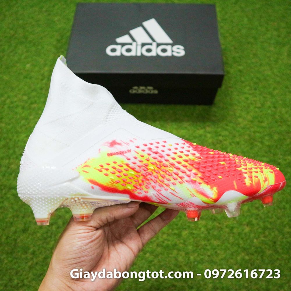 Giay da banh khong day adidas predator 20+ fg trang cam vach den (13)