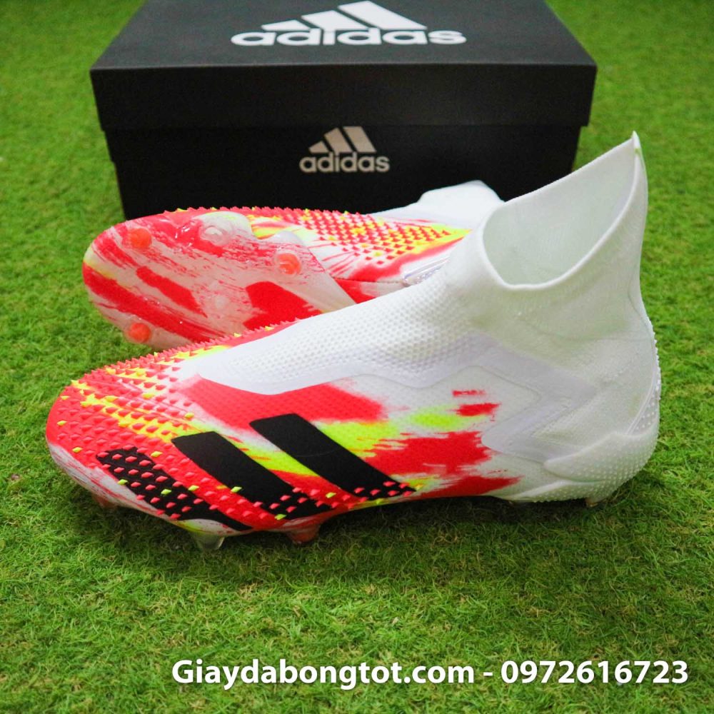 Giay da banh khong day adidas predator 20+ fg trang cam vach den (3)