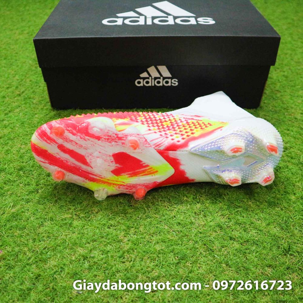 Giay da banh khong day adidas predator 20+ fg trang cam vach den (4)