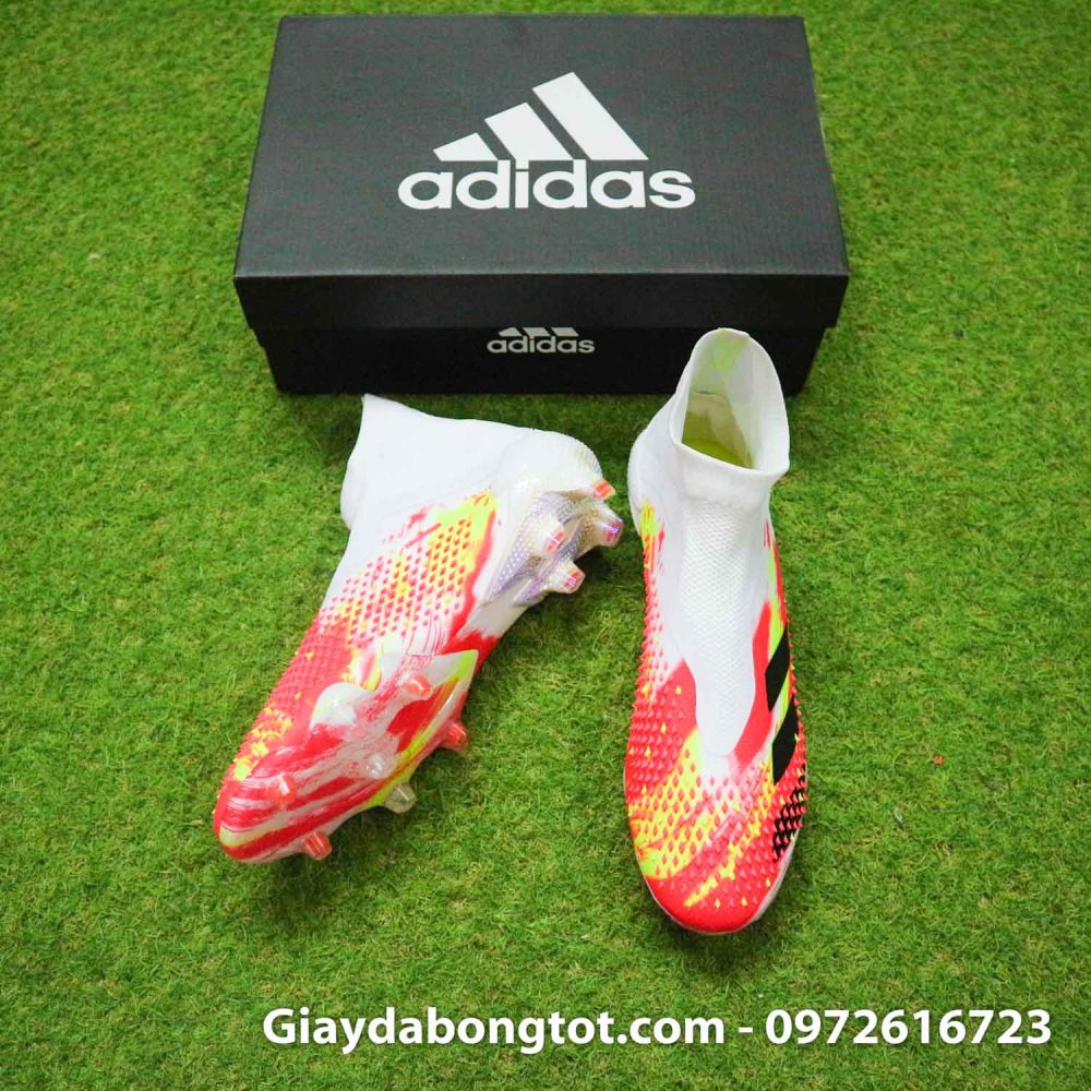 Giay da banh khong day adidas predator 20+ fg trang cam vach den (5)