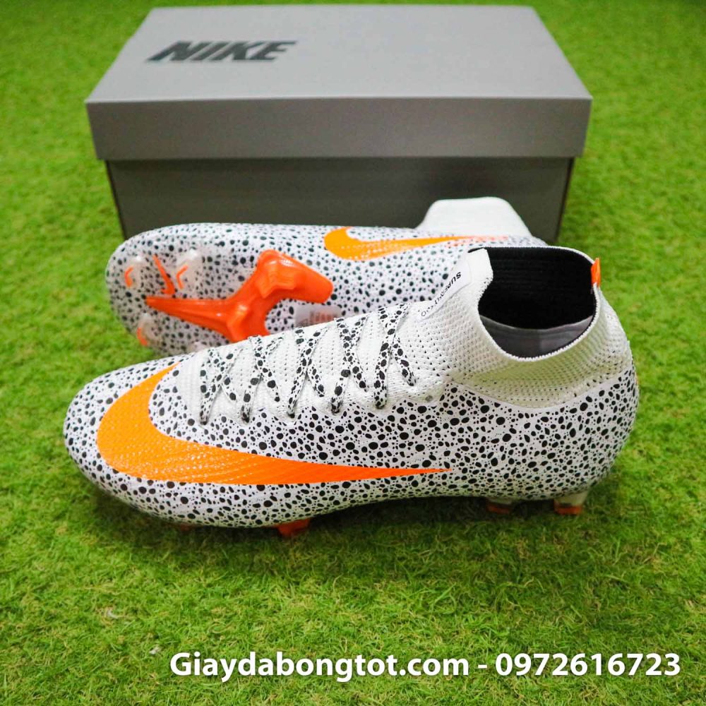 Giay bong da nike mercurial superfly 7 elite fg safari cr7 den trang (3)