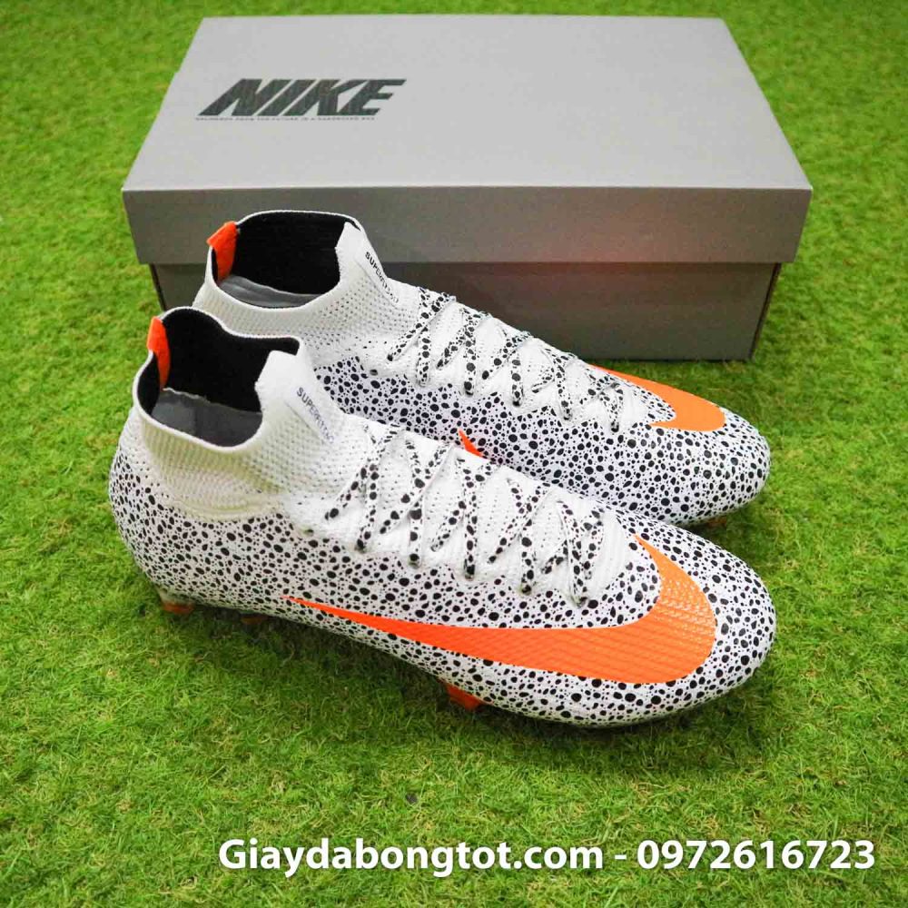 Giay bong da nike mercurial superfly 7 elite fg safari cr7 den trang (7)