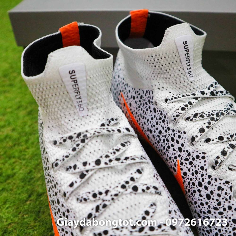 Giay bong da nike mercurial superfly 7 elite fg safari cr7 den trang (9)