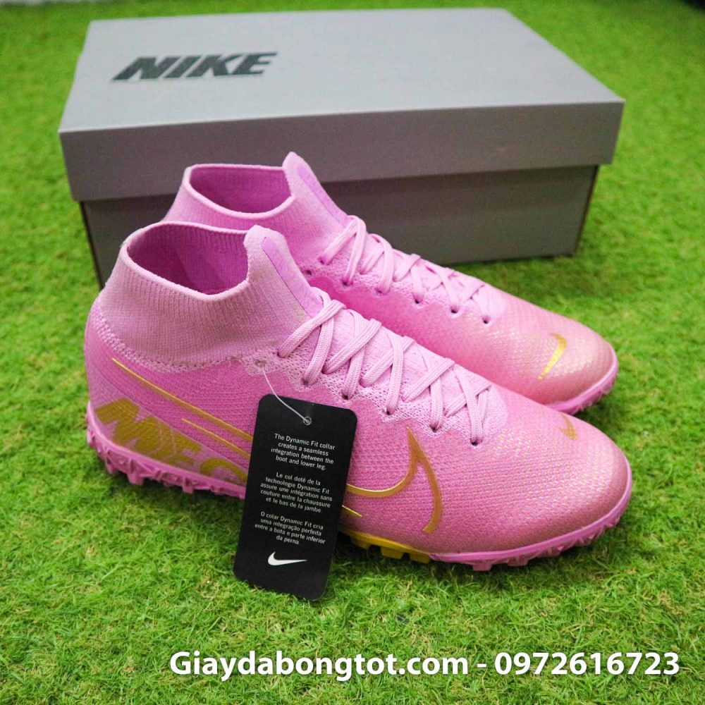 Giay da banh cao cao tre em nike mercurial superfly 7 tf hong phan (10)