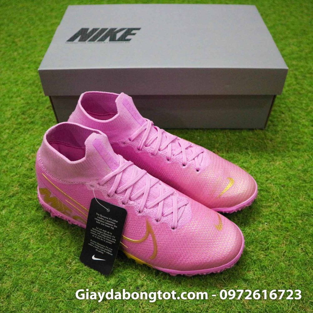 Giay da banh cao cao tre em nike mercurial superfly 7 tf hong phan (9)
