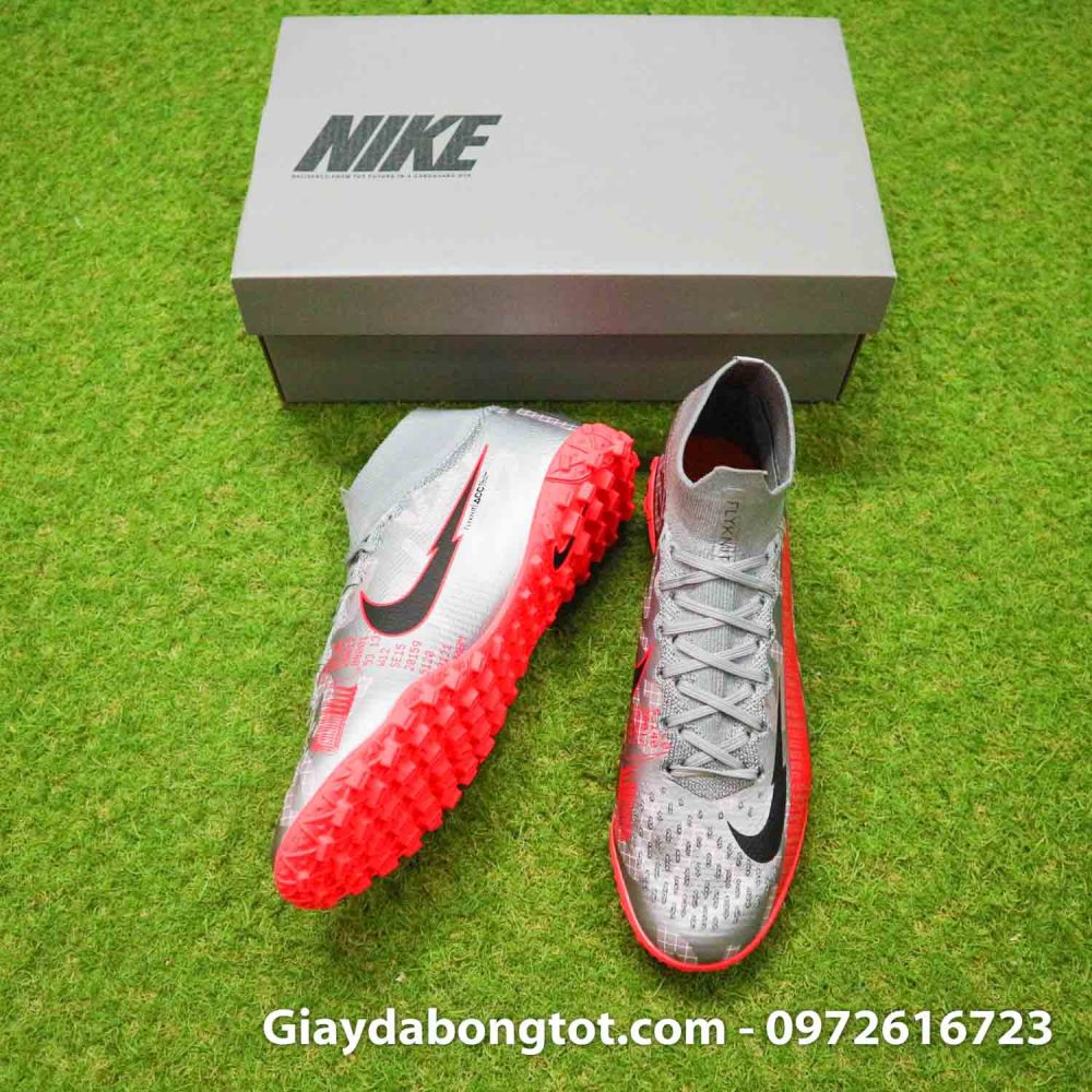 Giay da banh co cao nike mercurial superfly 7 elite tf xam vach do (5)