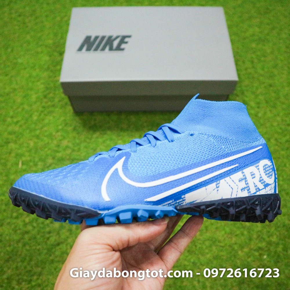Giay da banh co cao nike mercurial superfly 7 tf xanh duong (13)
