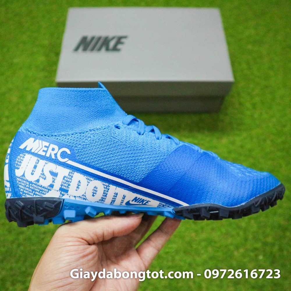 Giay da banh co cao nike mercurial superfly 7 tf xanh duong (14)