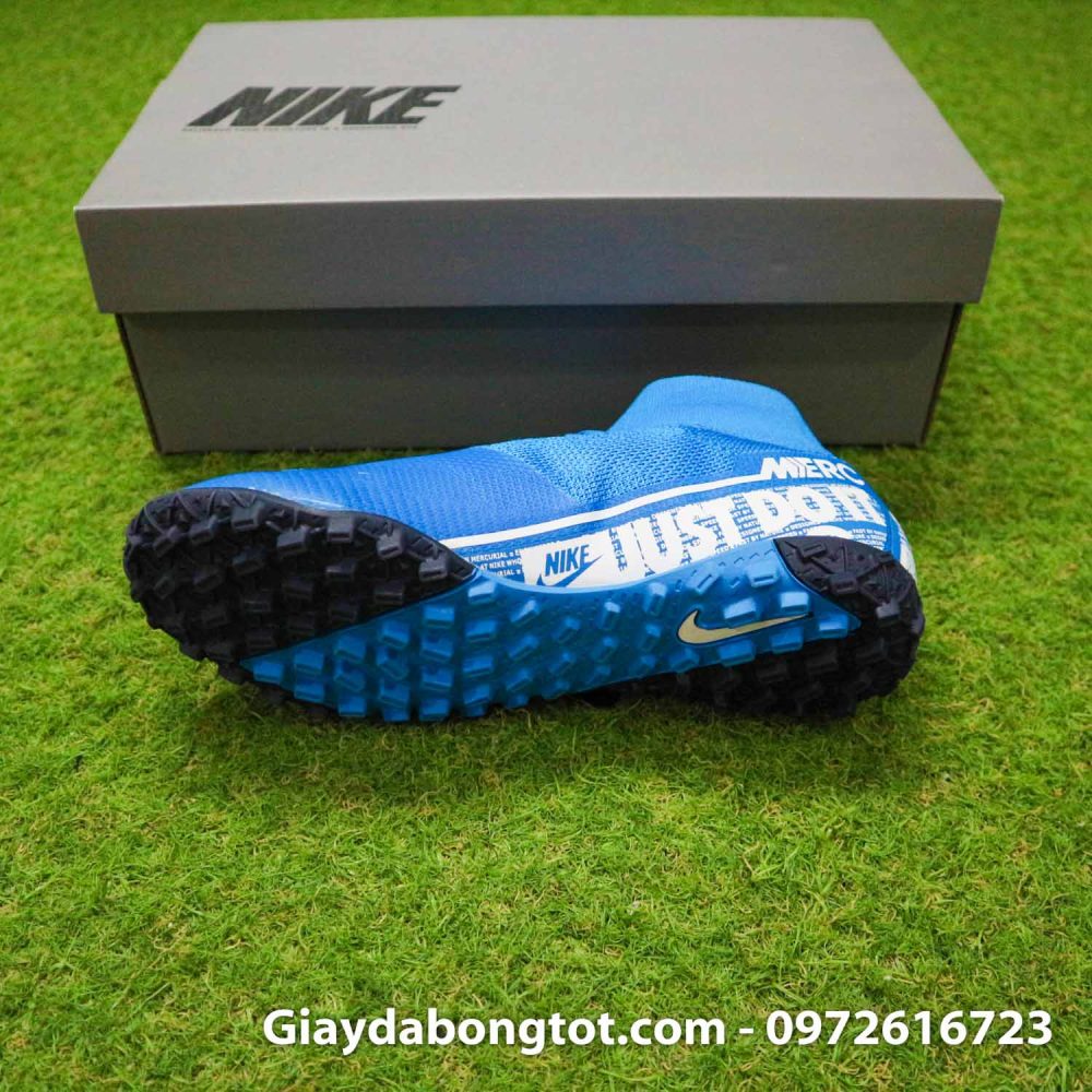 Giay da banh co cao nike mercurial superfly 7 tf xanh duong (4)