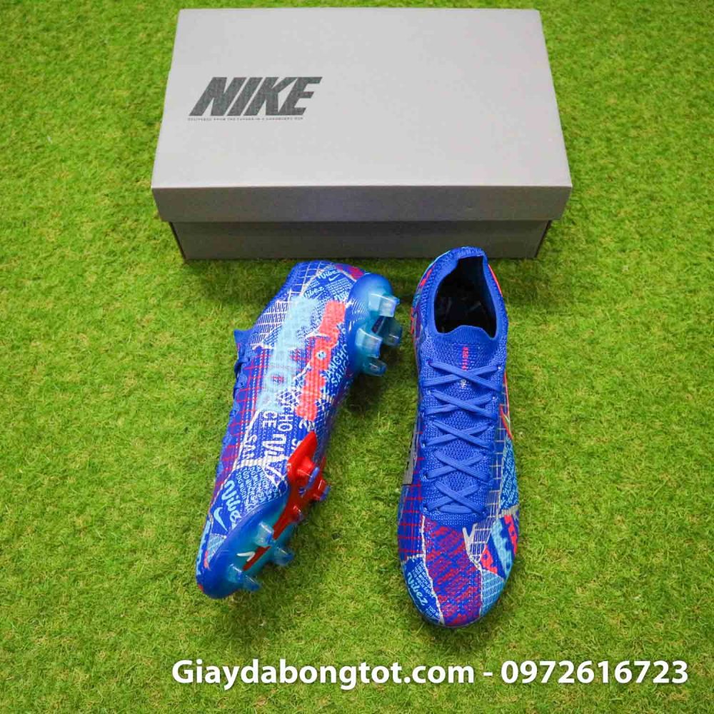 Giay da bong da vai nike mercurial vapor 13 elite fg jadon sancho xanh duong (5)