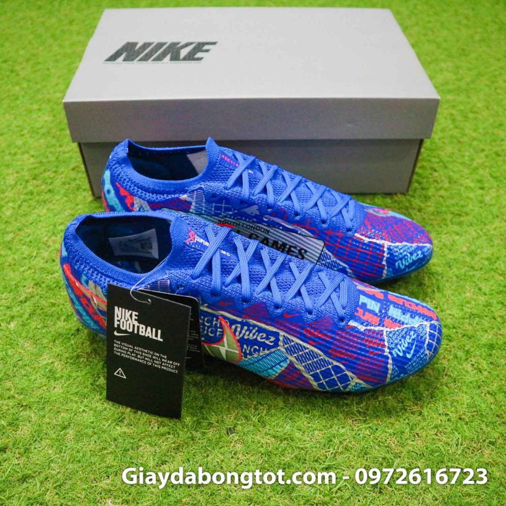 Giay da bong da vai nike mercurial vapor 13 elite fg jadon sancho xanh duong (8)