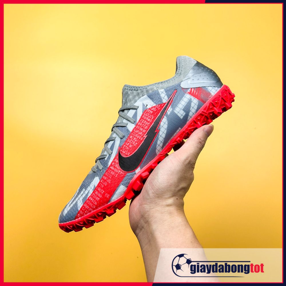 Nike Mercurial Vapor 13 Pro TF xám đỏ vạch đen | Bản SF