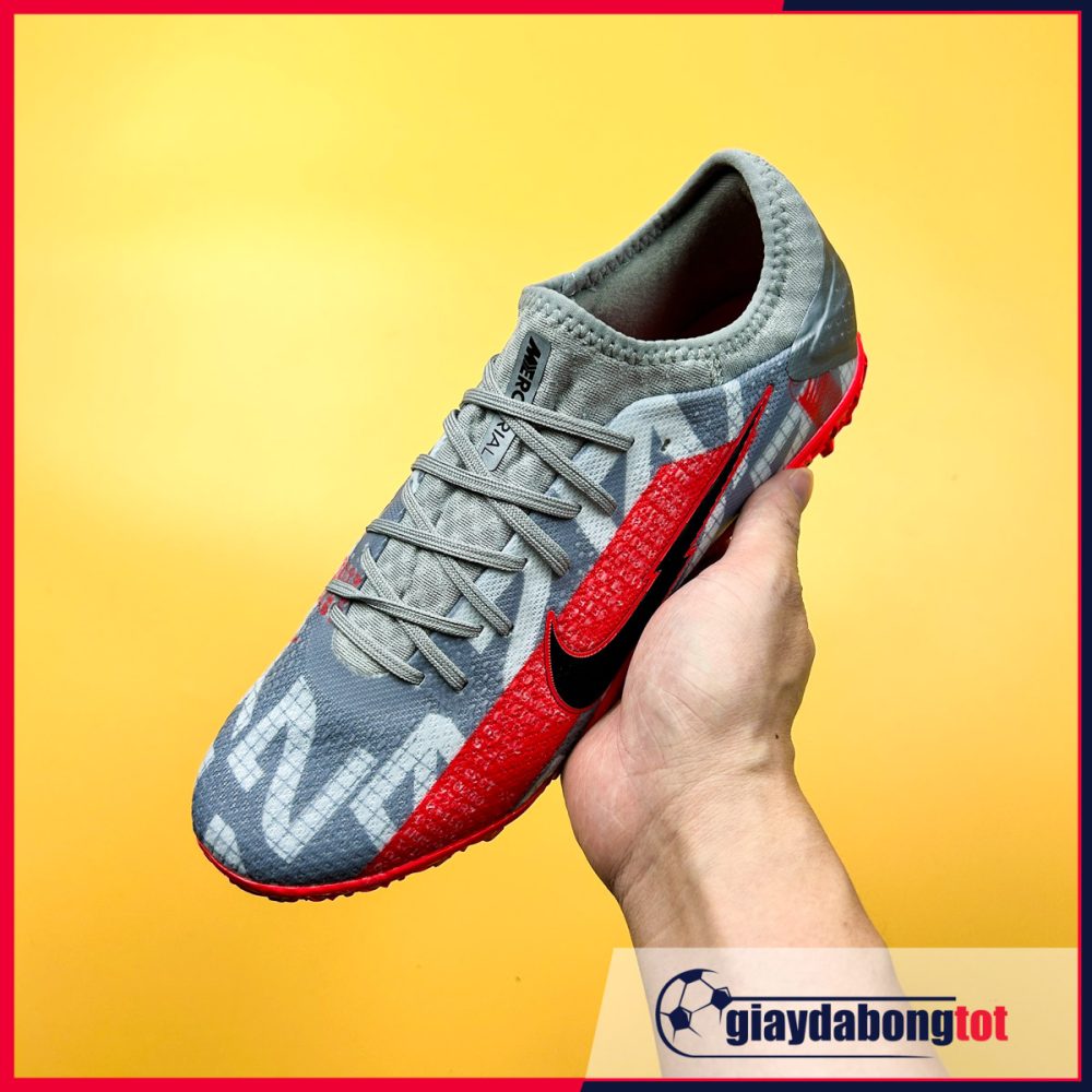 Nike Mercurial Vapor 13 Pro TF xám đỏ vạch đen | Bản SF