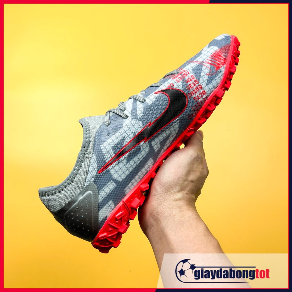 Nike Mercurial Vapor 13 Pro TF xám đỏ vạch đen | Bản SF