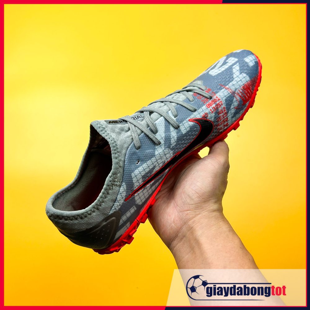 Nike Mercurial Vapor 13 Pro TF xám đỏ vạch đen | Bản SF