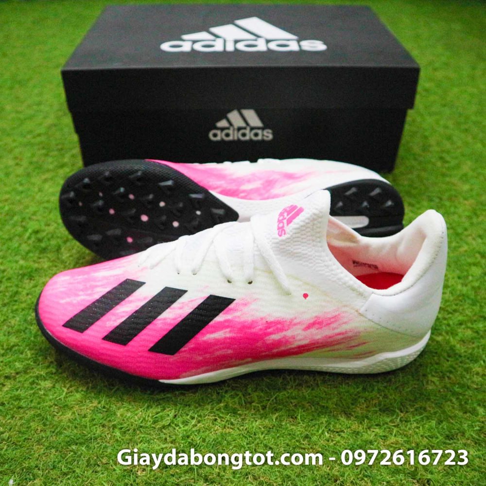 Giay bong da adidas x19.3 tf trang hong 2020 (3)