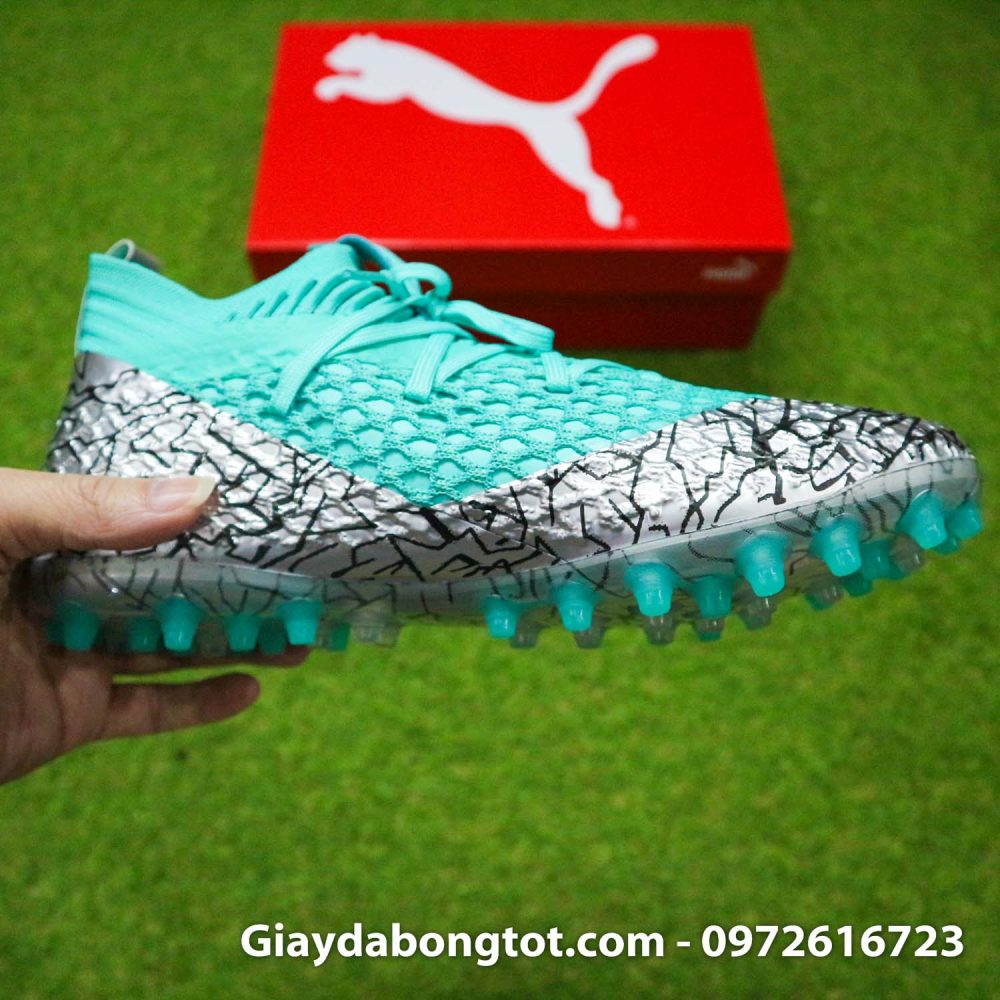 Giay bong da puma future 5.1 future netfit xanh nhat bac (1)
