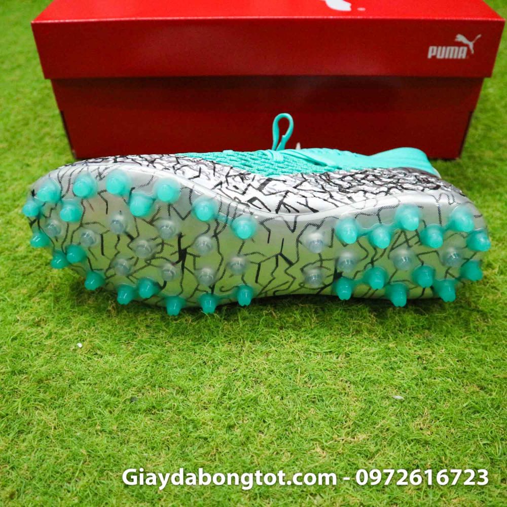 Giay bong da puma future 5.1 future netfit xanh nhat bac (5)