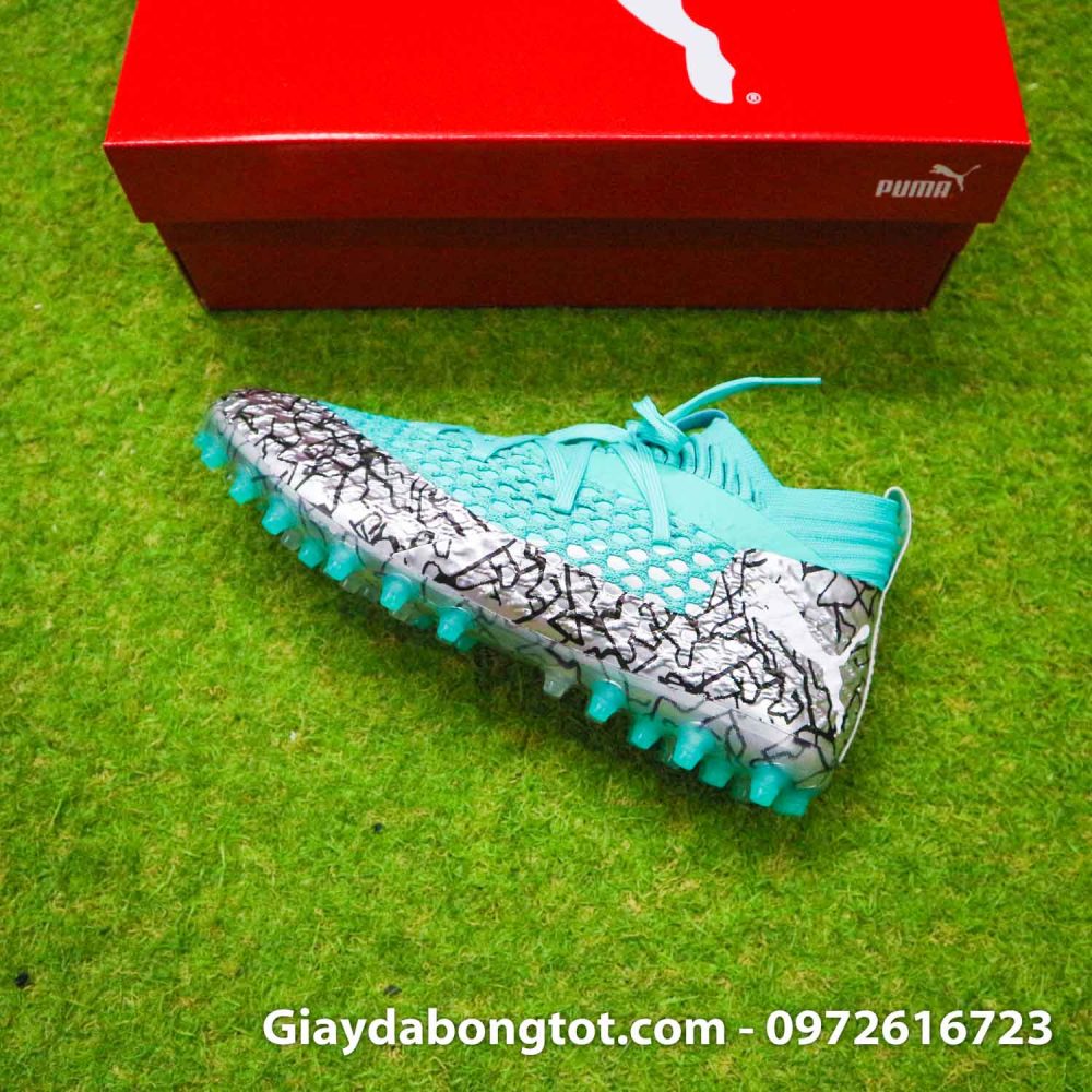 Giay bong da puma future 5.1 future netfit xanh nhat bac (8)