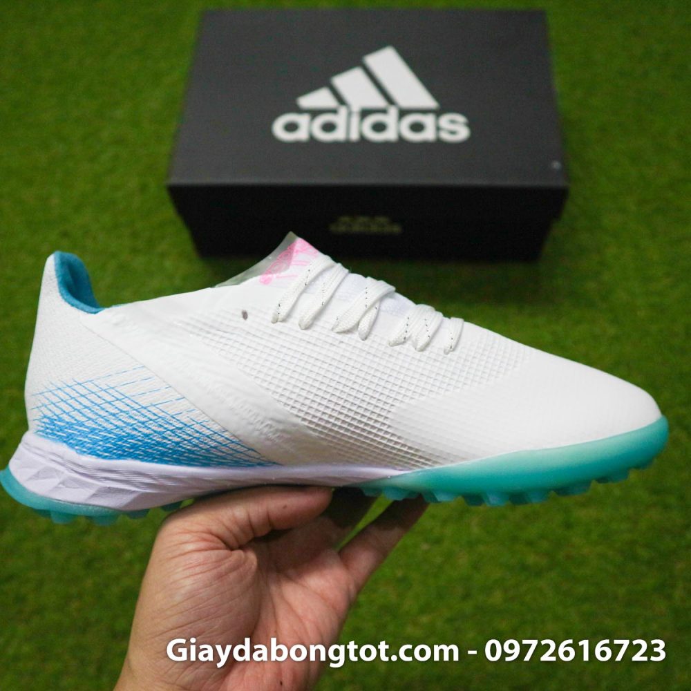 Giay da banh sieu nhe adidas x ghosted 1 trang de xanh (12)