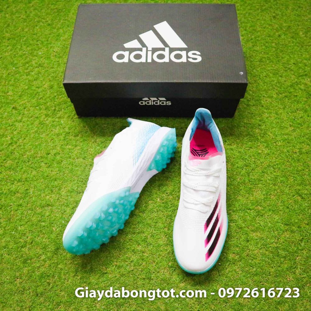 Giay da banh sieu nhe adidas x ghosted 1 trang de xanh (5)