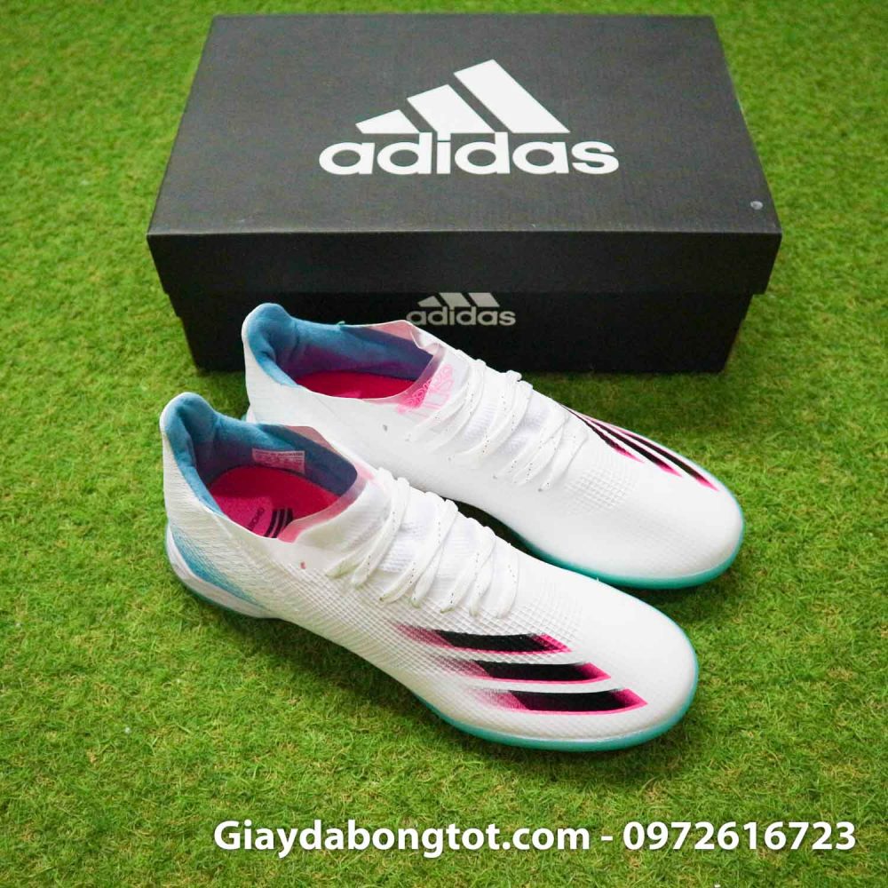 Giay da banh sieu nhe adidas x ghosted 1 trang de xanh (8)