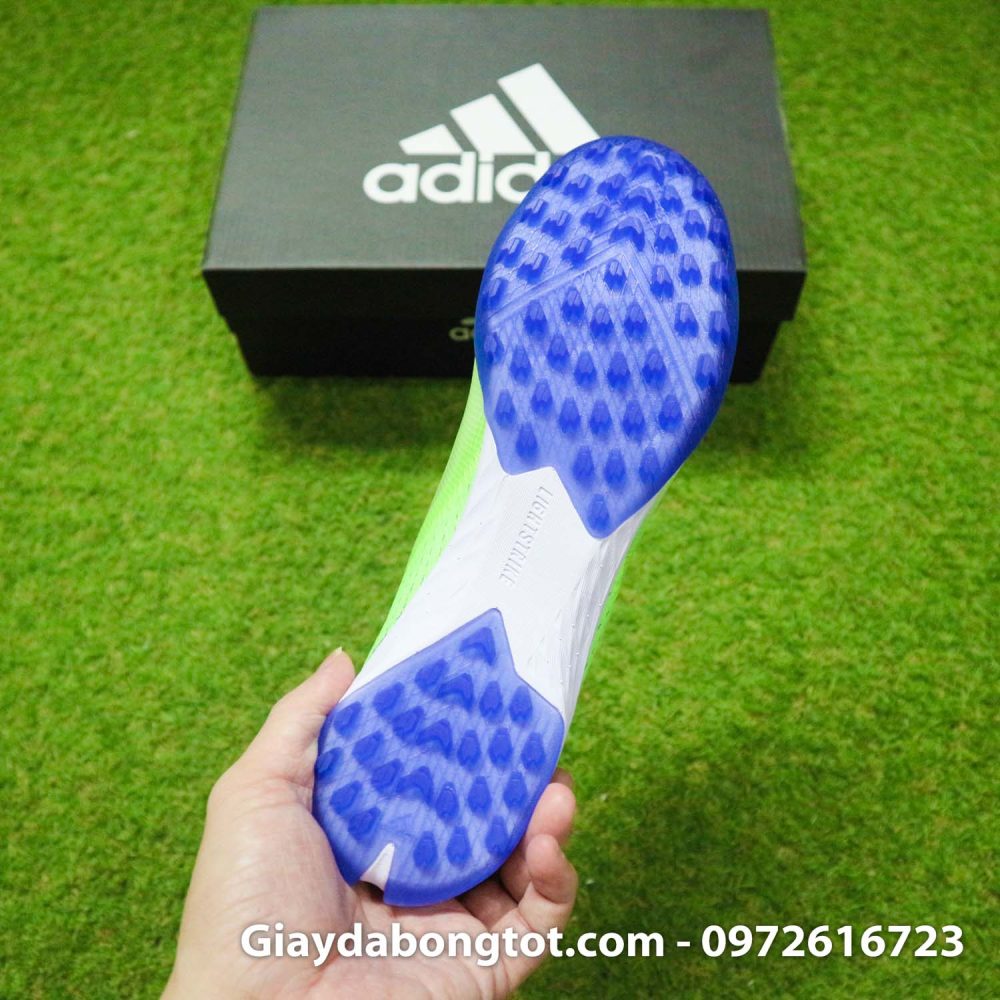 Giay da bong sieu nhe adidas x ghost.1 tf xanh chuoi vach den (1)