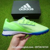 Giay da bong sieu nhe adidas x ghost.1 tf xanh chuoi vach den (12)