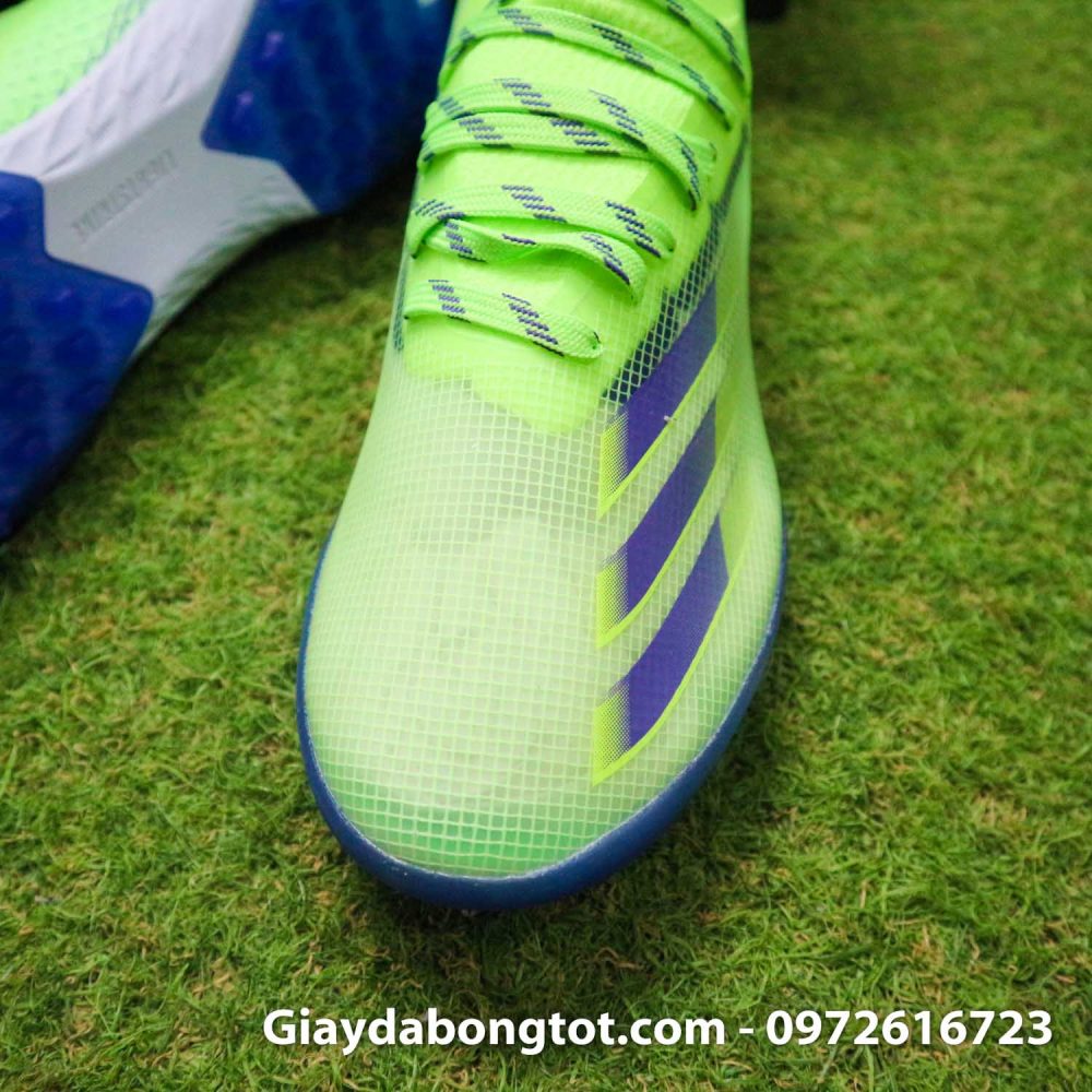 Giay da bong sieu nhe adidas x ghost.1 tf xanh chuoi vach den (6)