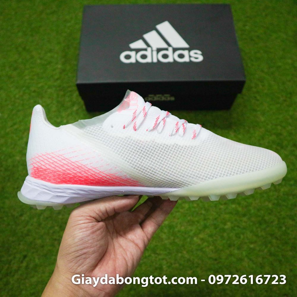 Giay da bong sieu nhe adidas x ghosted .1 tf trang got hong (11)