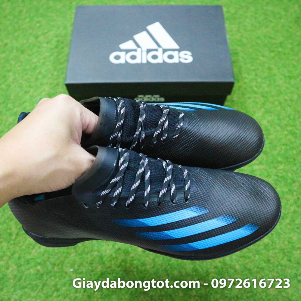Giay da bong sieu nhe adidas x ghosted tf den vach xanh 2020 (10)