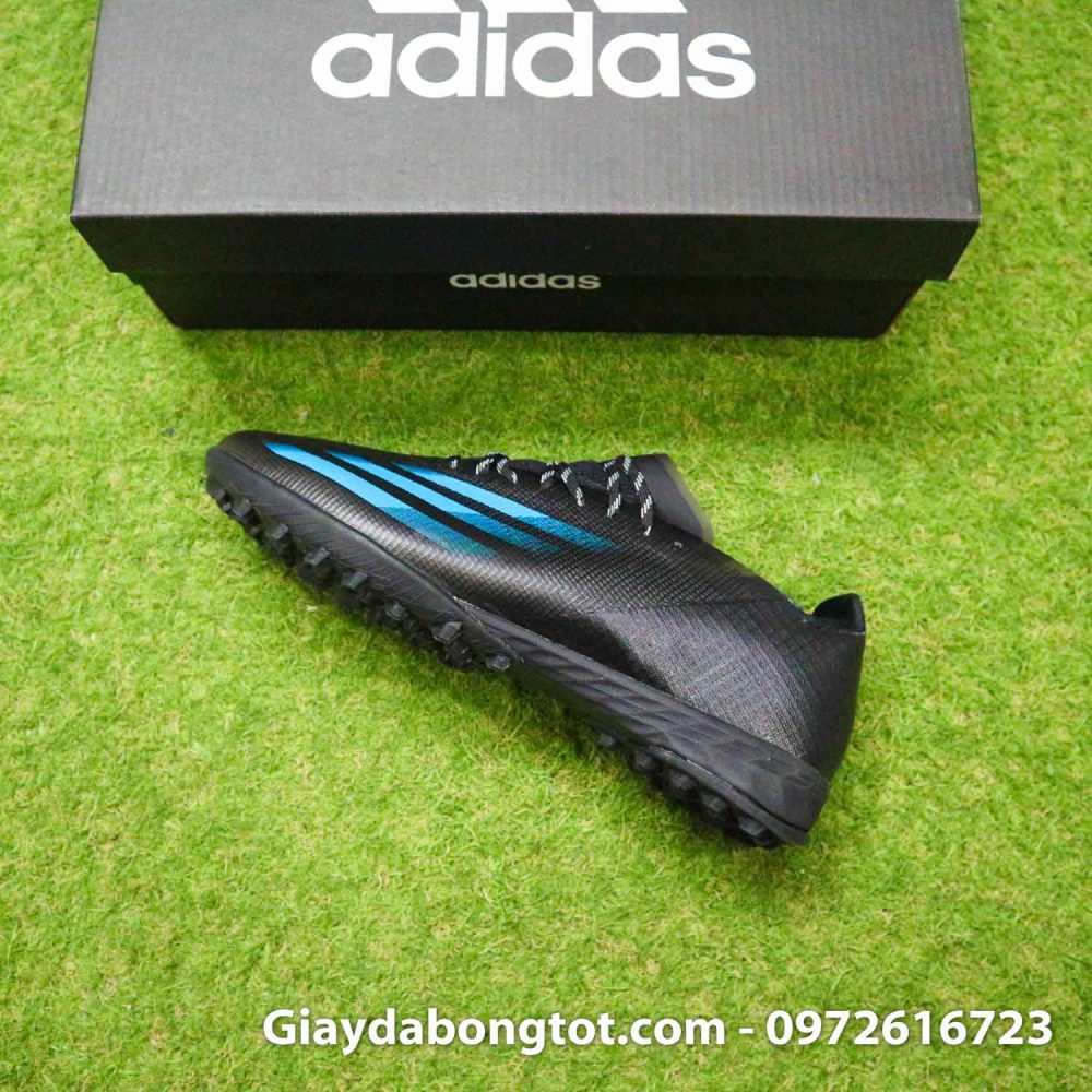 Giay da bong sieu nhe adidas x ghosted tf den vach xanh 2020 (14)