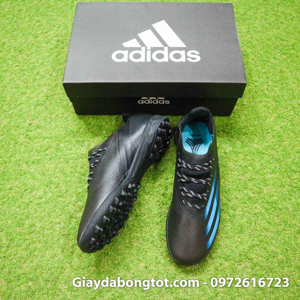 Giay da bong sieu nhe adidas x ghosted tf den vach xanh 2020 (5)