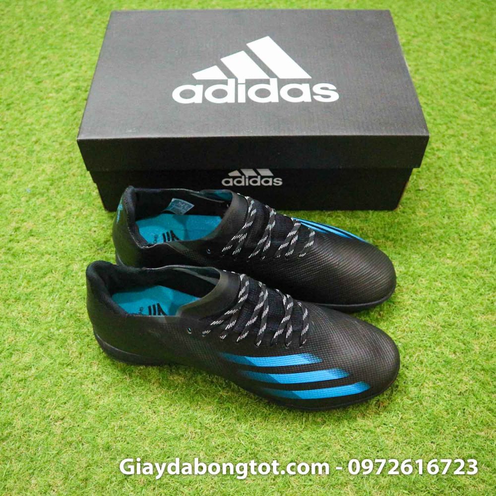 Giay da bong sieu nhe adidas x ghosted tf den vach xanh 2020 (9)