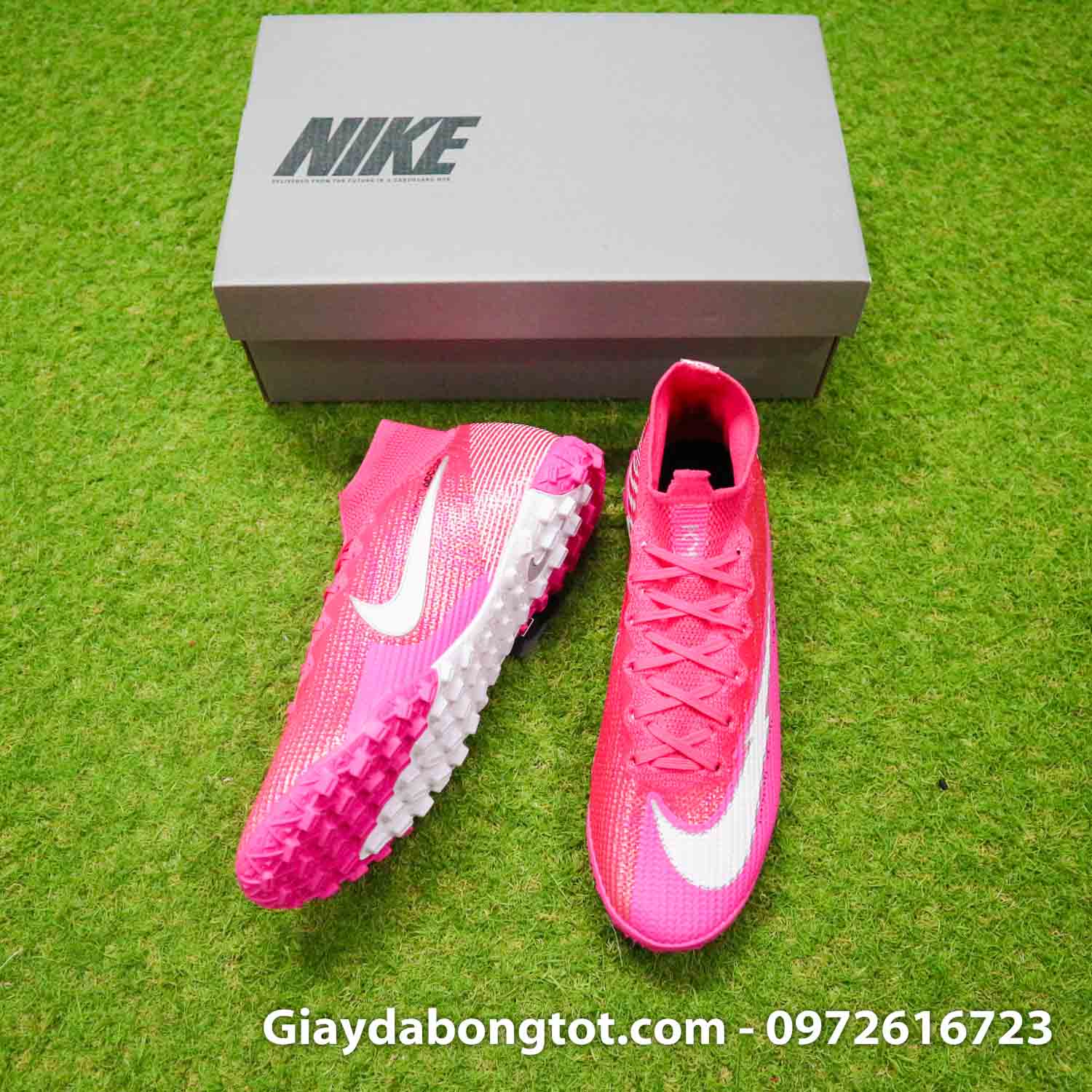 Nike mercurial superfly 7 elite tf mbappe hong pink vach trang (5)